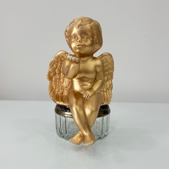 Vintage Other - 90s Cherubs Gilded Sitting Celestial Gold Whimsical
Hollywood Regency Rococo